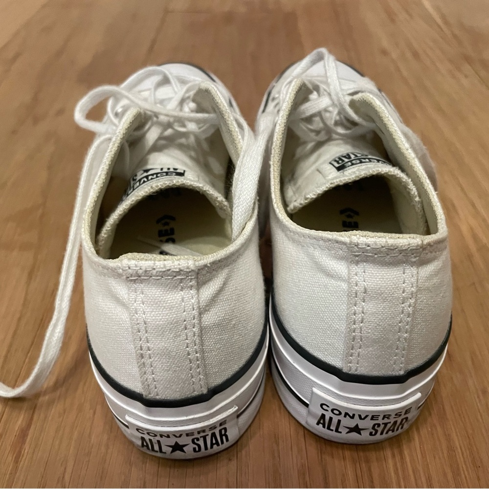 Converse All Star Classic White Canvas Platform Sneakers - Picture 3 of 4